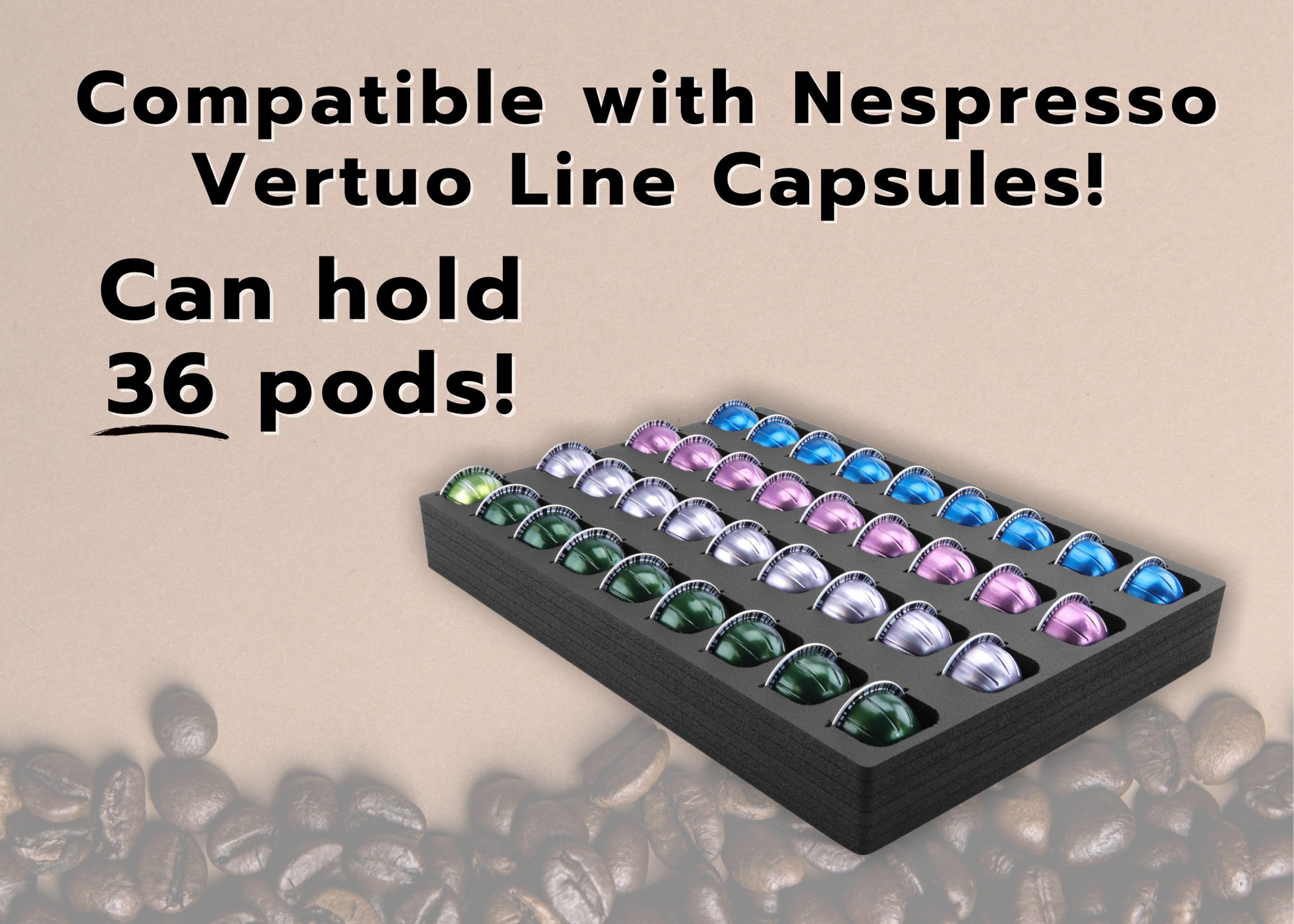 Coffee Capsule Drawer Organizer Tray Fits Nespresso Vertuo VertuoLine 36 Slot