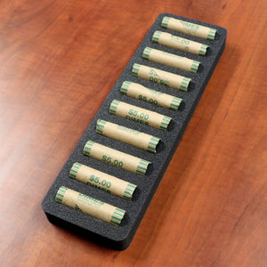 Coin Organizer Tray (Dimes) Holds 10 Rolls Slim Design