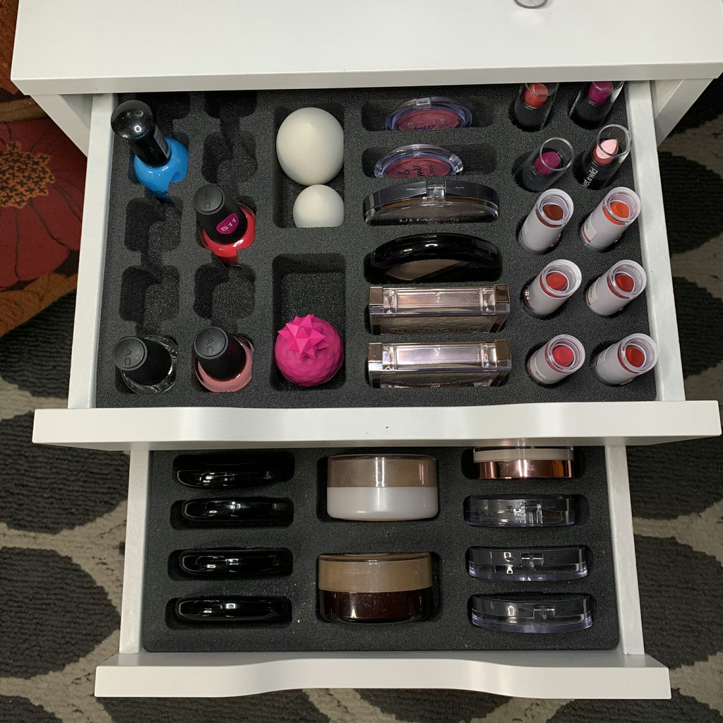 2 Makeup Drawer Organizer Set Nail Polish, Lipstick, Compacts Fits IKEA Alex & Others 11.5" x 14.5"