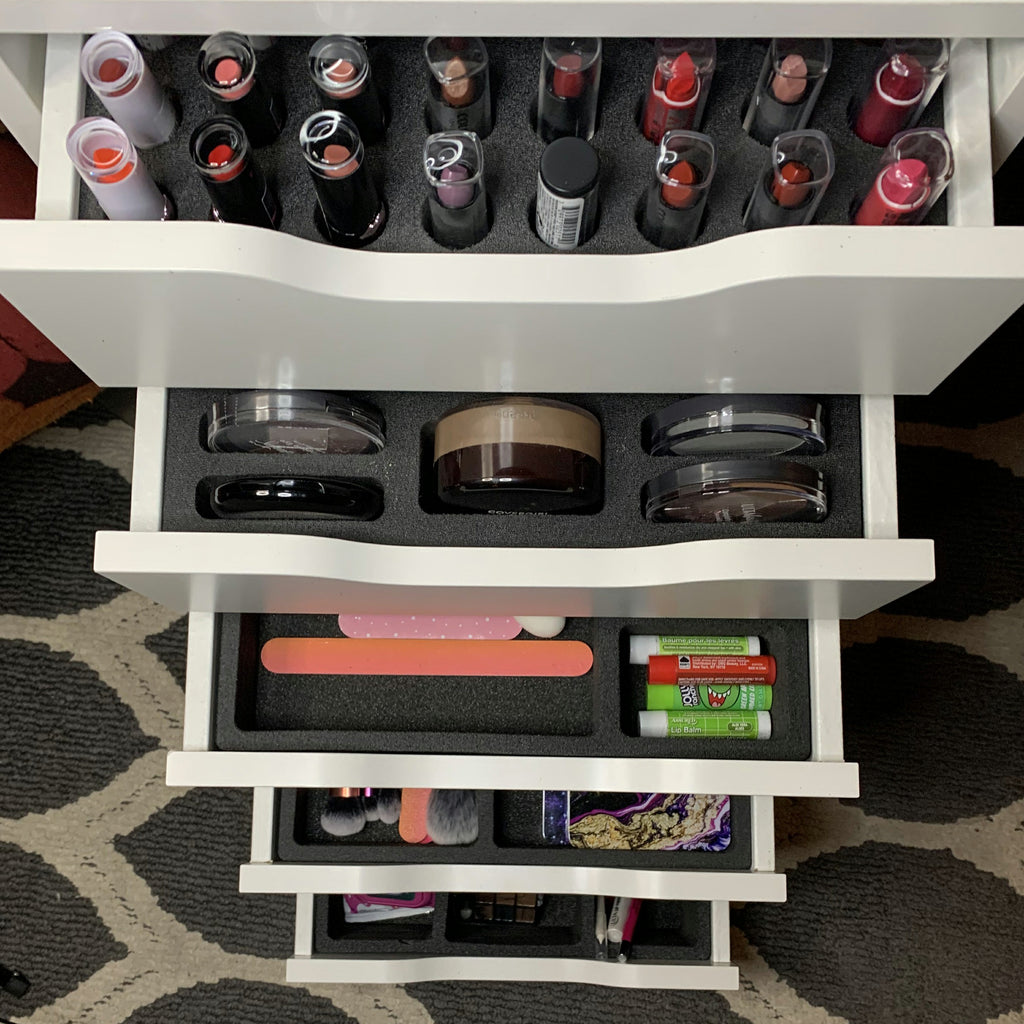 5 Makeup Drawer Organizer Set (Lipstick, Compacts, More) Fits IKEA Alex & Others 11.5" x 14.5"