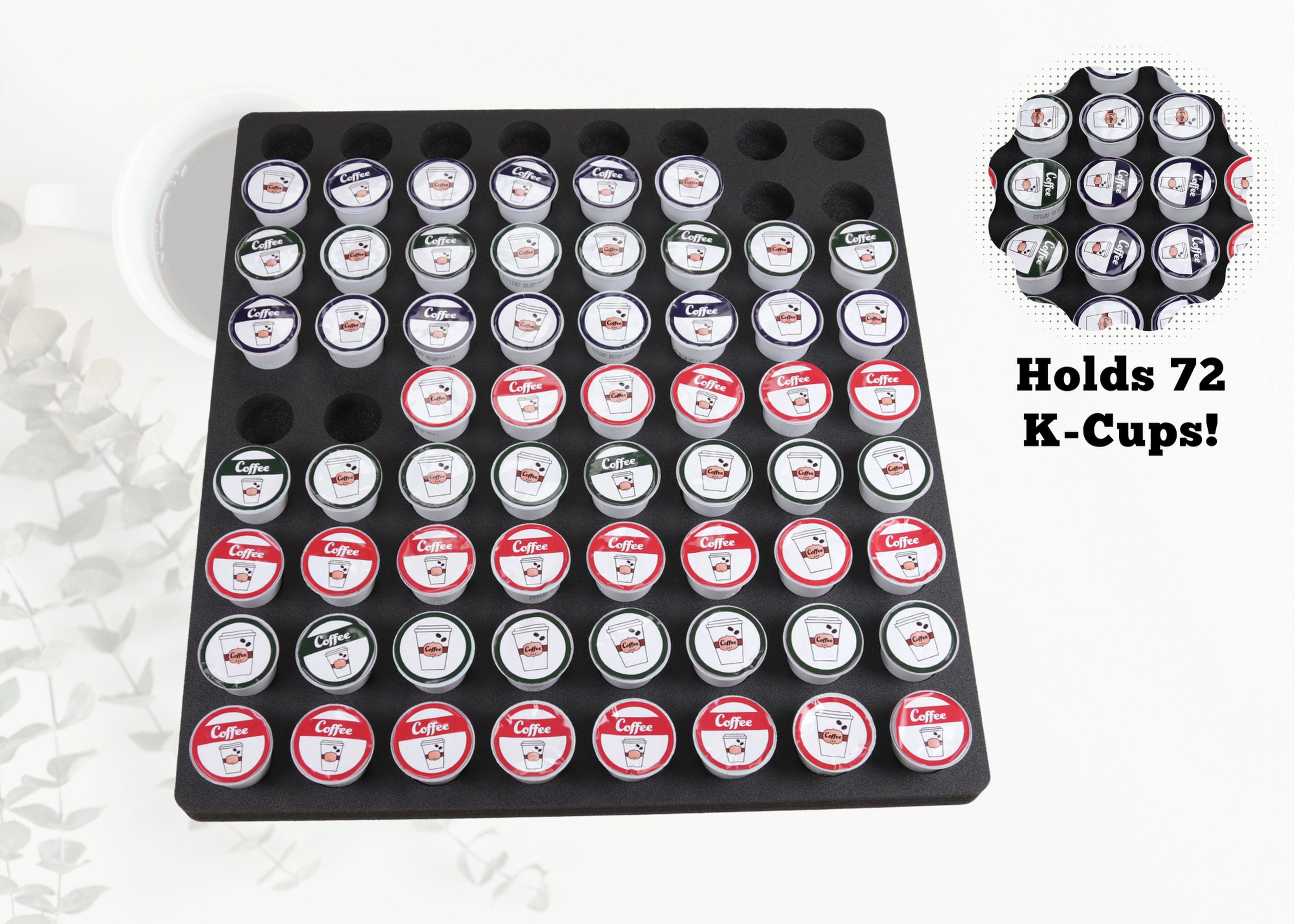 Coffee Pod Organizer Holds 72 Fits Keurig K-Cup 20" x 21.75" for Large Drawers