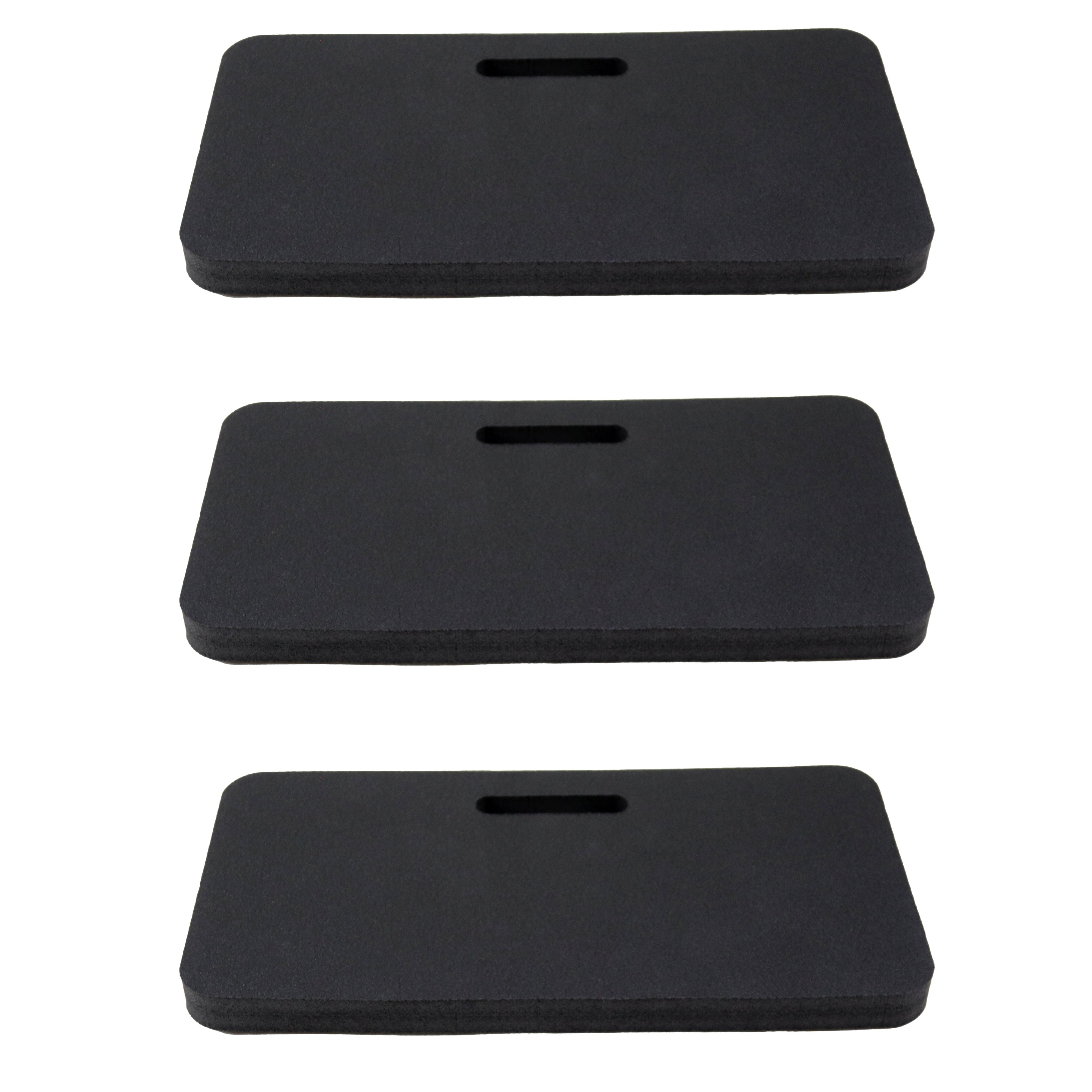 3 Portable Knee Cushions for Home Garden Work Automotive Workshop and More Durable Thick Comfortable High Density Waterproof Black Foam 16 x 8 Inches Kneeling Pad