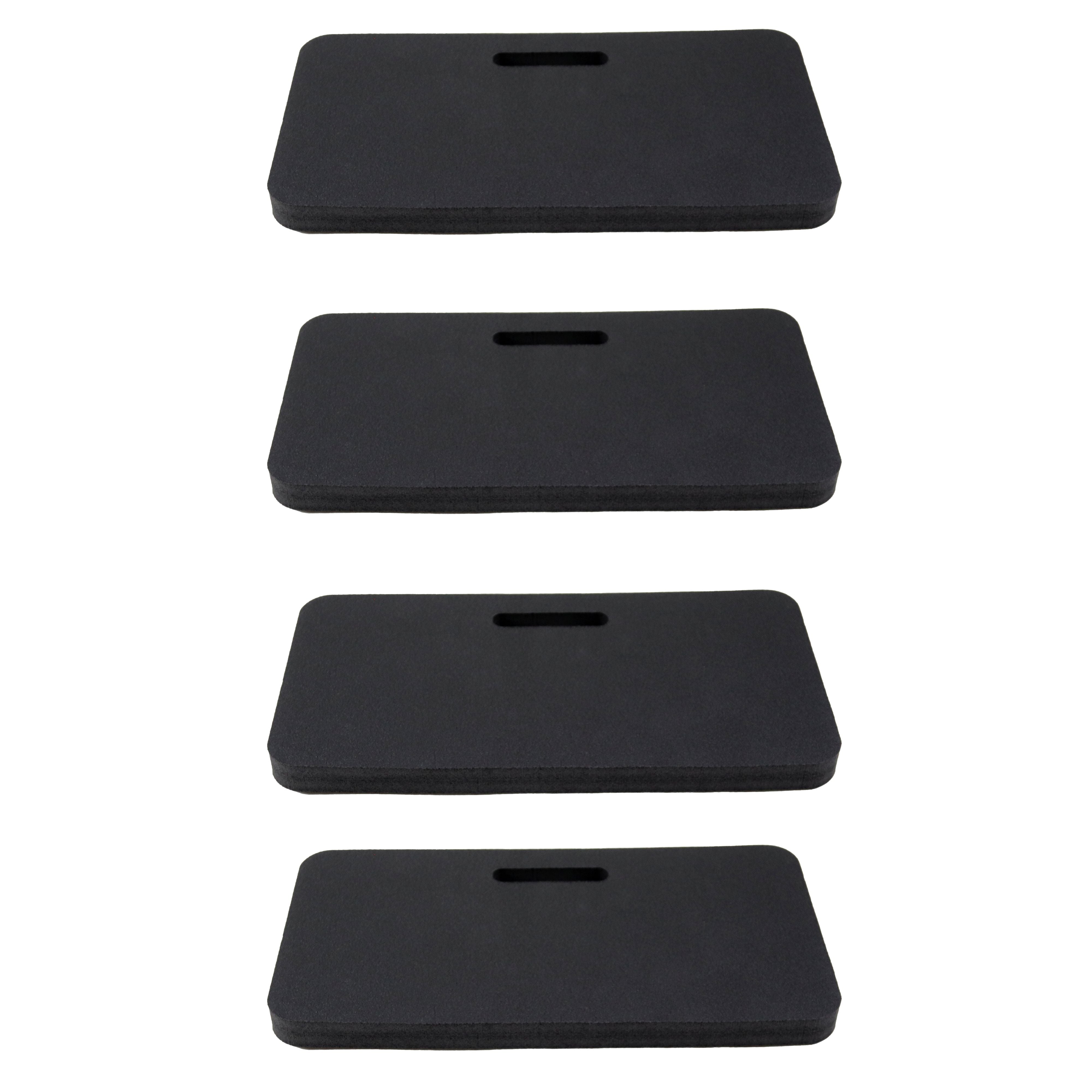 4 Portable Knee Cushions for Home Garden Work Automotive Workshop and More Durable Thick Comfortable High Density Waterproof Black Foam 16 x 8 Inches Kneeling Pad