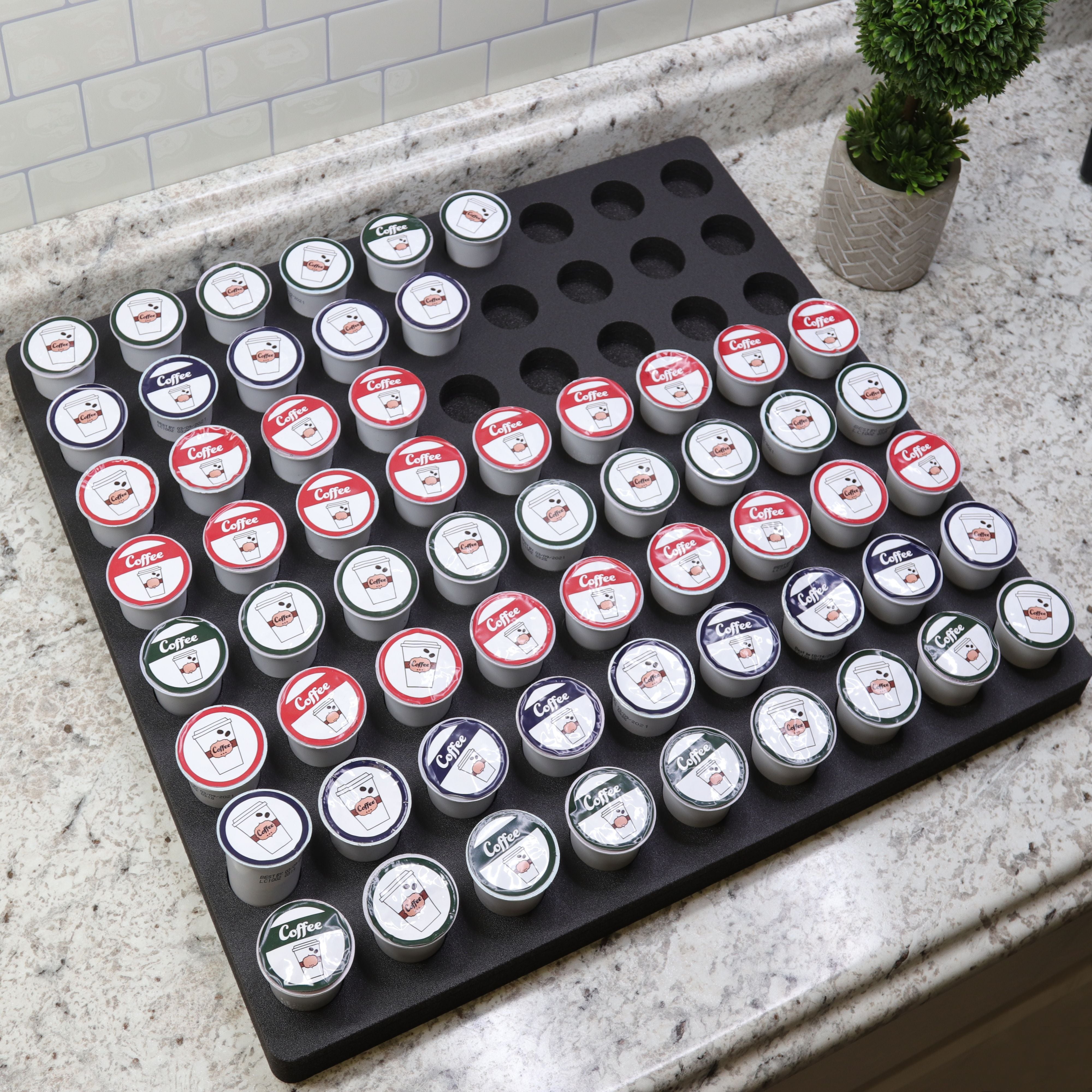 Coffee Pod Organizer Holds 72 Fits Keurig K-Cup 20" x 21.75" for Large Drawers