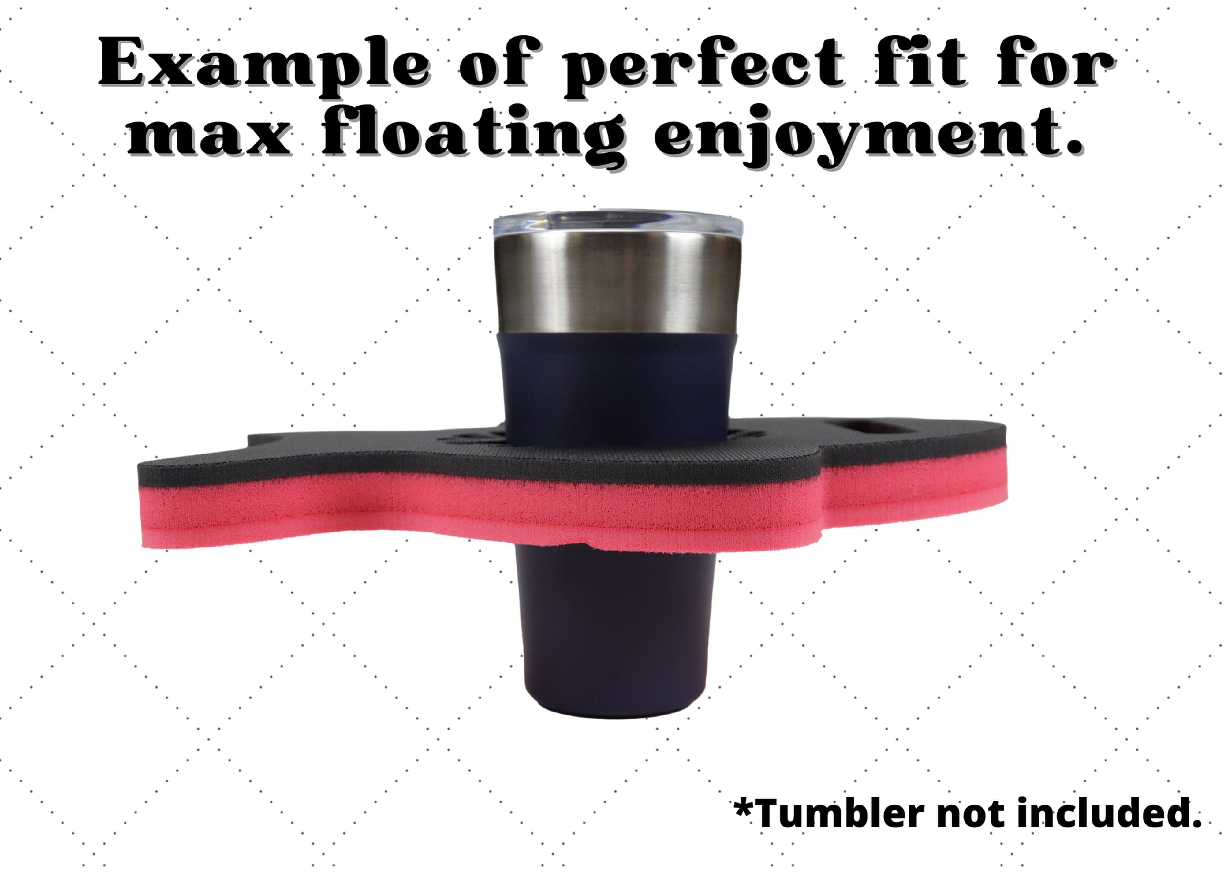 Universal Fish Tumbler Holder Floating Drink Pool Durable Foam 11.75 In fit 16 to 30 Oz Compatible with YETI Ozark Trail RTIC More One Size Fits All
