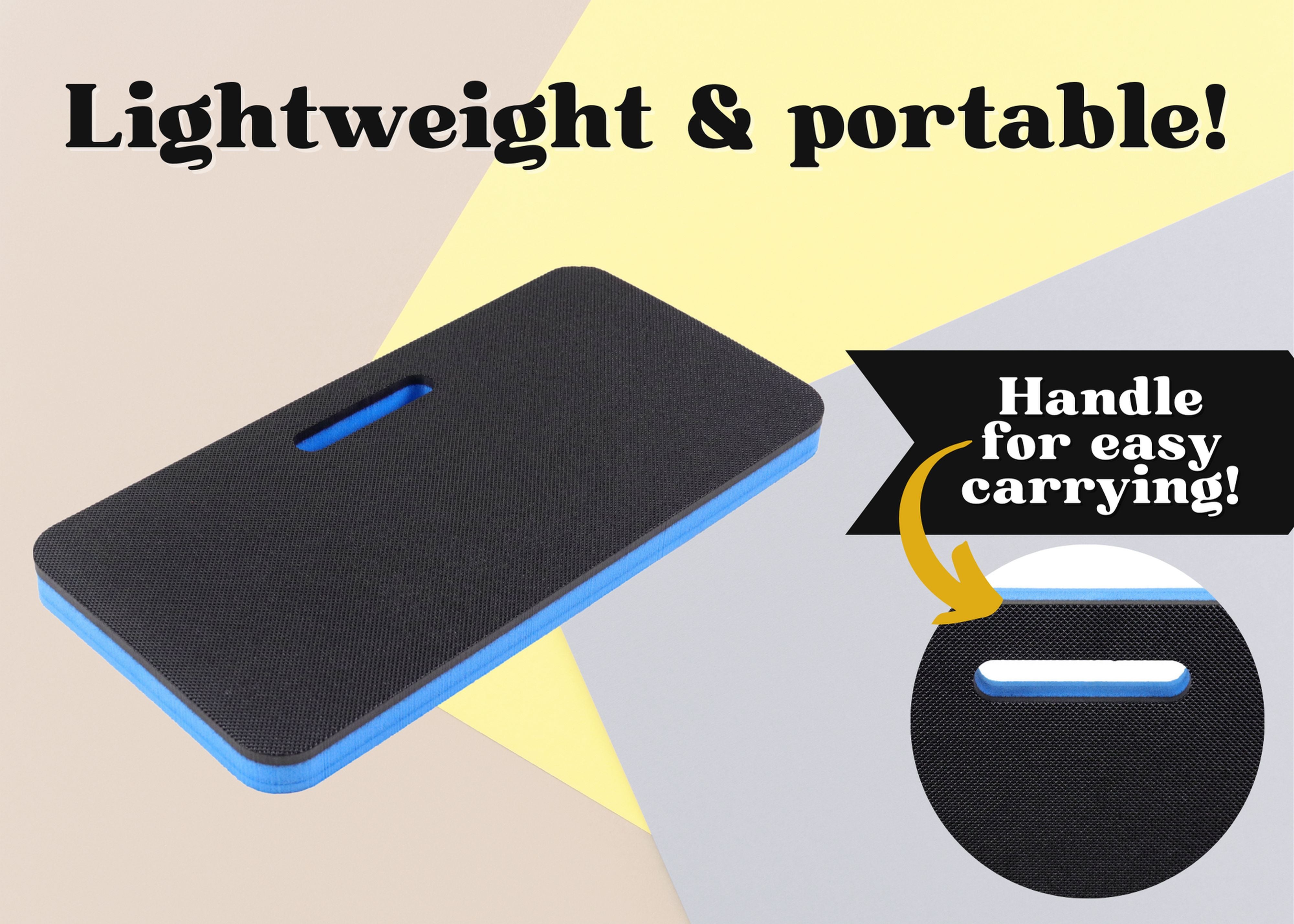 Portable Knee Cushion Blue and Black for Home Garden Work Automotive Workshop and More Durable Thick Comfortable High Density Waterproof Foam 16 x 8 Inches Kneeling Pad