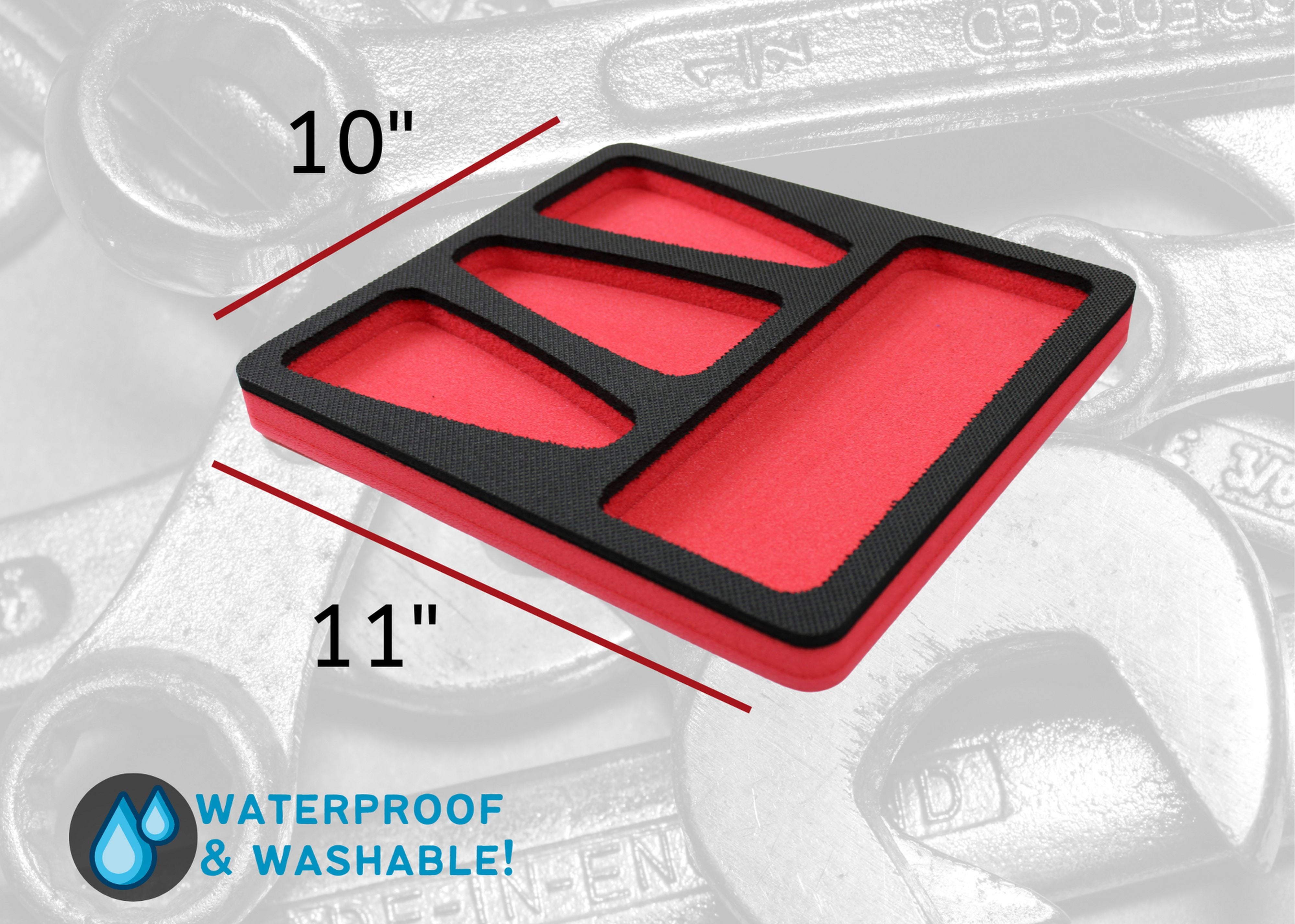 Tool Drawer Organizer Small Pliers Holder Insert Red and Black Durable Foam Tray 4 Pockets Holds 3 Small Pliers Up To 6 Inches Long Fits Craftsman Husky Kobalt Milwaukee Many Others
