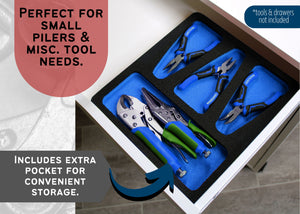 Tool Drawer Organizer Small Pliers Holder Insert Blue and Black Durabl –