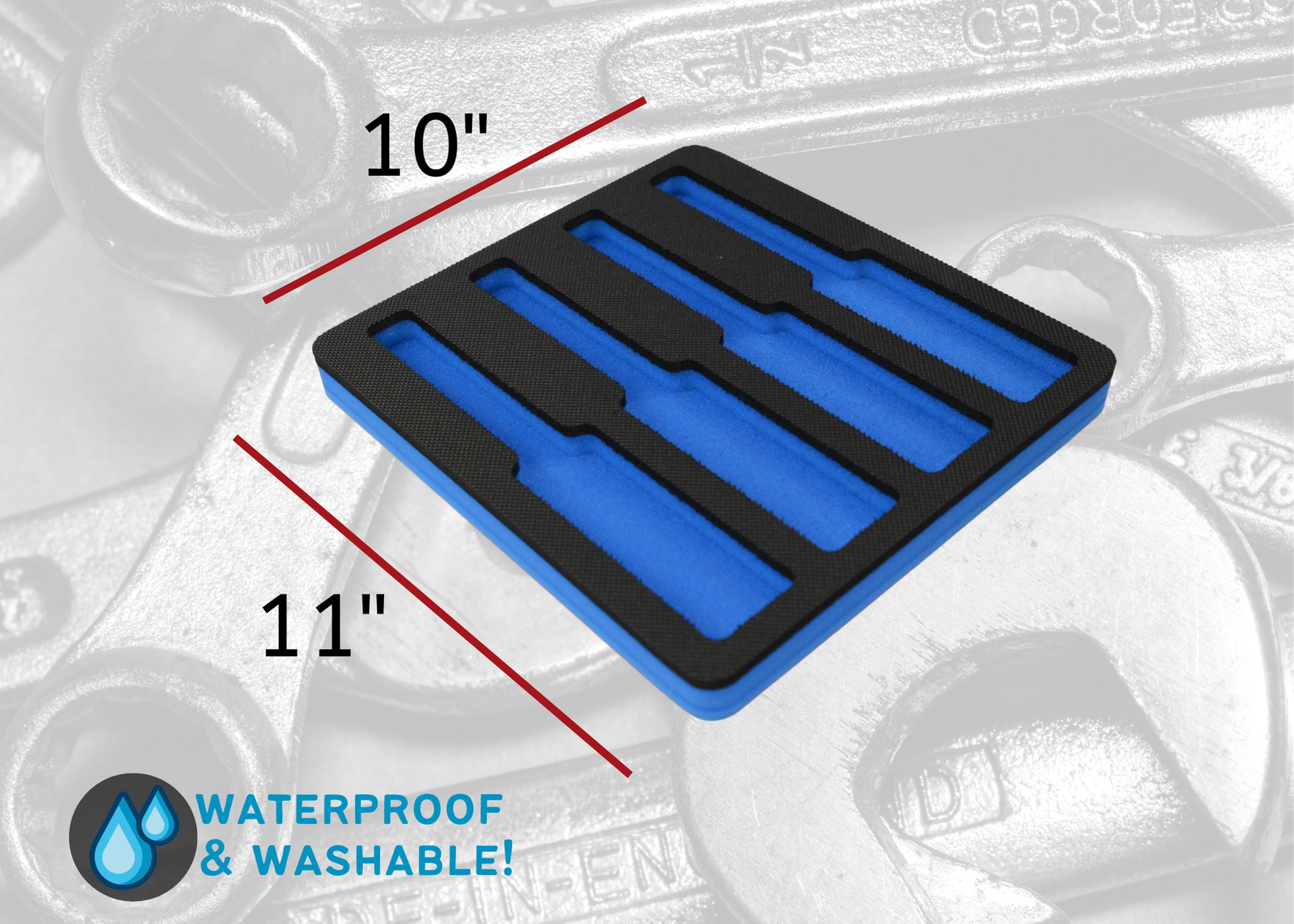 Tool Drawer Organizer Screwdriver Holder Insert Blue Black Durable Foam Tray Holds 4 Drivers Up To 10 Inches Fits Craftsman Husky Kobalt Milwaukee Many Others