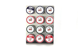 Brushed Stainless Steel Coffee Pod Organizer Holds 12