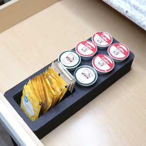 Coffee Pod and Tea Bag Storage Organizer Tray Drawer Insert for Kitchen Home Office 4.5 x 11.75 Inches Holds 6 Compatible with Keurig K-Cup
