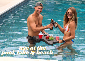 Texas State Drink Holder Floating Refreshment Table Tray for Pool or Beach Party Float Lounge Durable Black Foam 6 Compartment 2 Feet