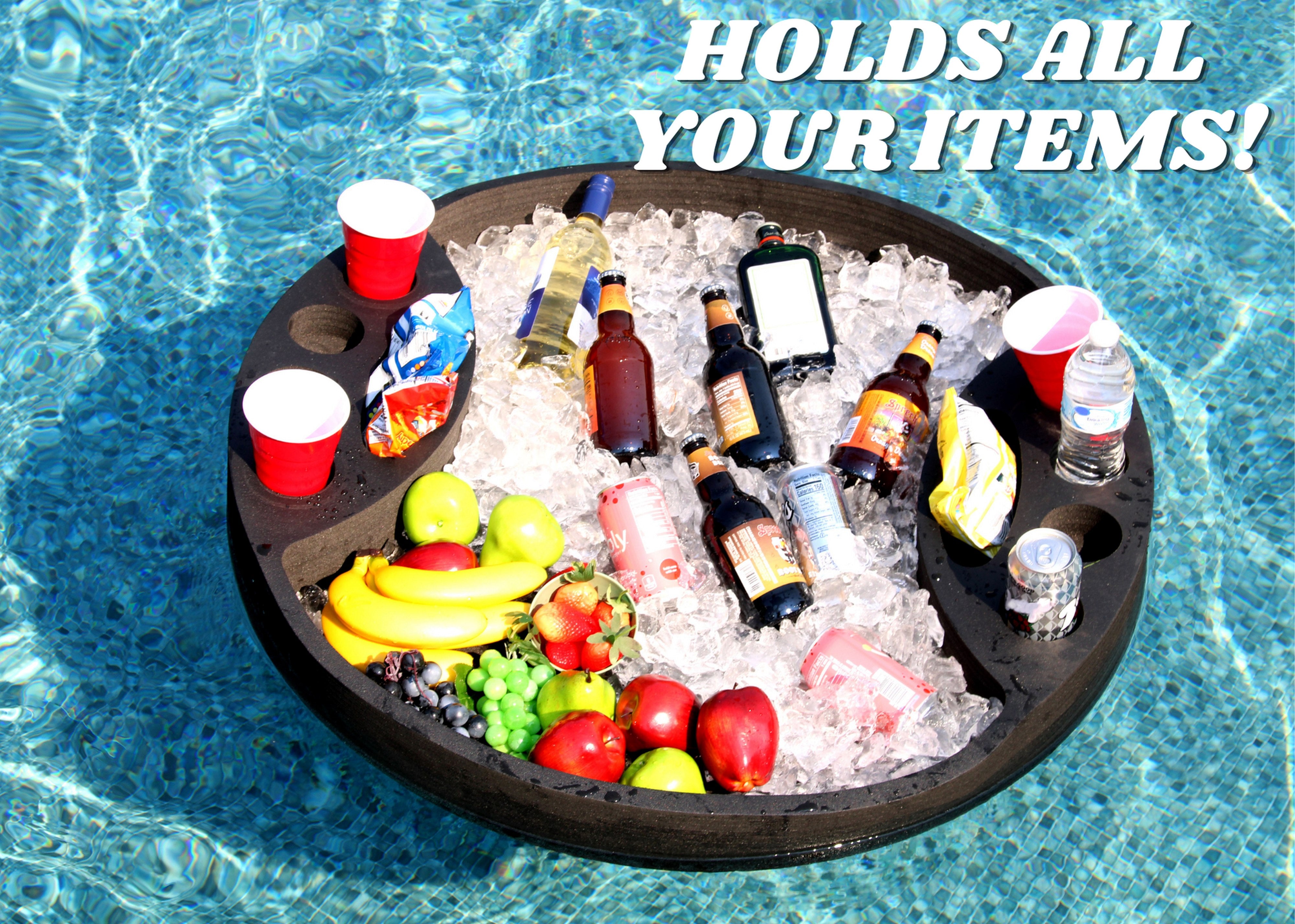 Floating Giant Round Bar Serving Tray Drink Table Pool Foam Beach Float