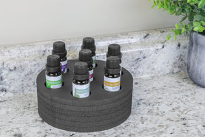 Essential Oil Organizer Stand Home Bedroom Bathroom Modern Black Foam Holds 7