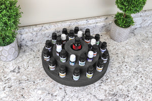 Essential Oil Organizer Stand Home Bedroom Bathroom Modern Black Foam Holds 27