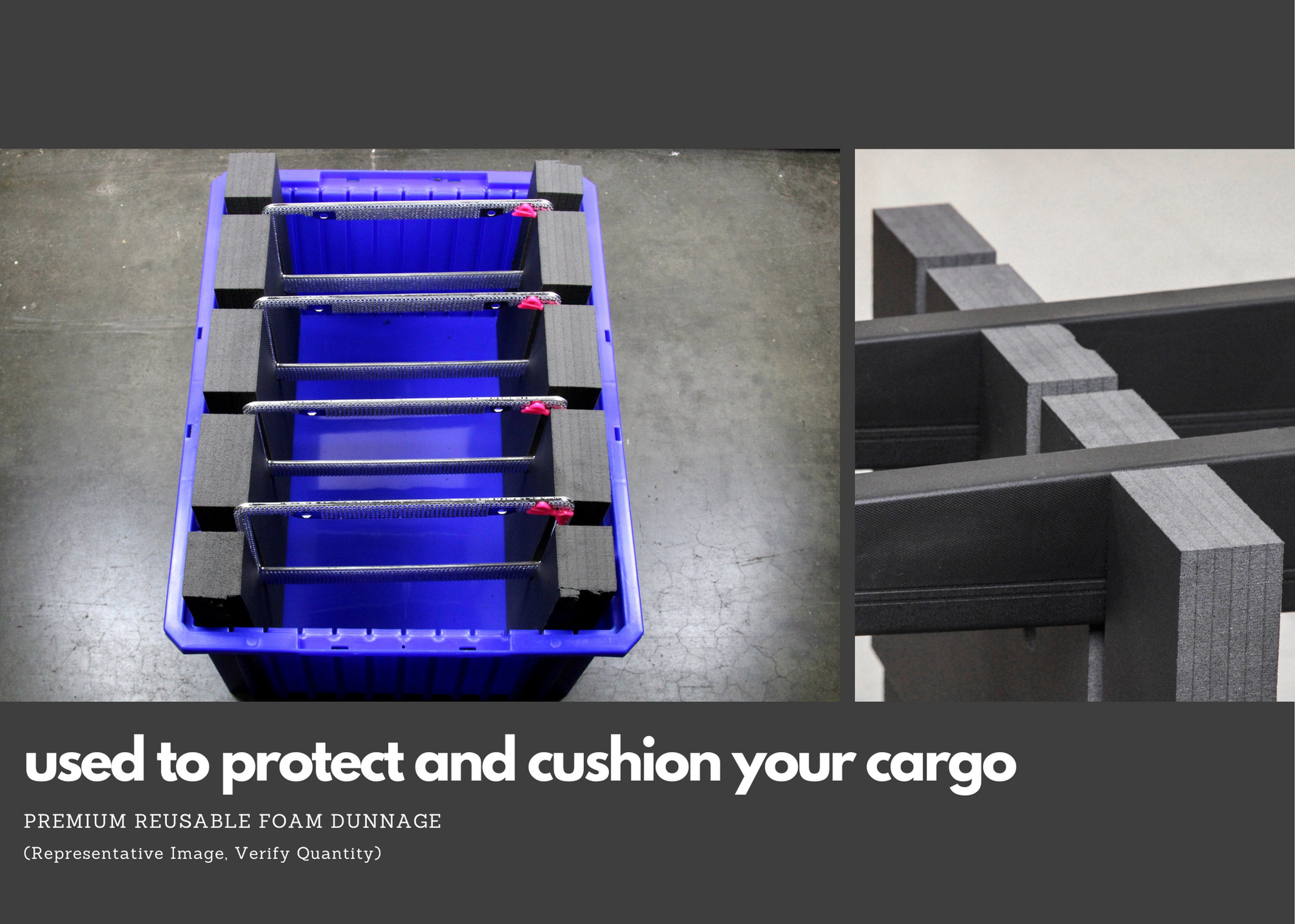 Heavy Duty Foam Dunnage Reusable Cushion for Shipping Box Crate Straight Slot 24x12x2 1 Pack