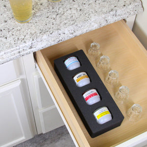 Cocktail Capsule Drawer Tray Insert Compatible Keurig DrinkWorks Pods for Kitchen Home Bar Party Waterproof Foam 4 Compartment 4.5 x 11.75 Inches