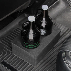 Growler Holder Durable Foam Organizer Transport Protector Bottle Car Truck SUVSeat Travel Protection 12.25 x 8 x 4 Inches Holds 2 Growler Bottles