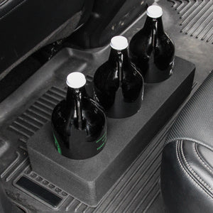 Growler Holder Durable Foam Organizer Transport Protector Bottle Car Truck SUVSeat Travel Protection 17.75 x 8 x 4 Inches Holds 3 Growler Bottles
