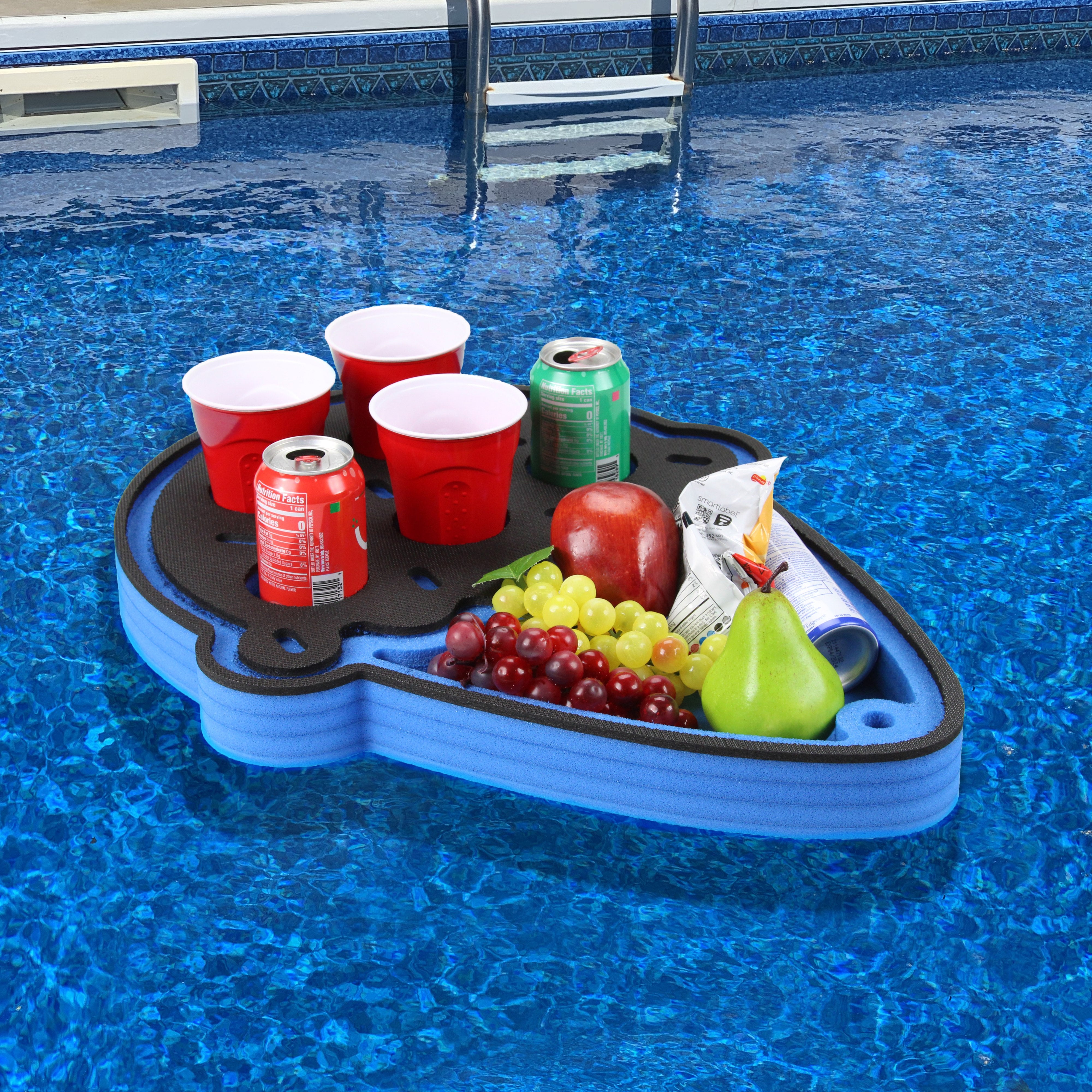 Ice Cream Shaped Drink Holder Floating Refreshment Table Tray PoolBeach Party Float Lounge Durable Foam 6 Compartment UV Resistant Cup Holders 2 Feet