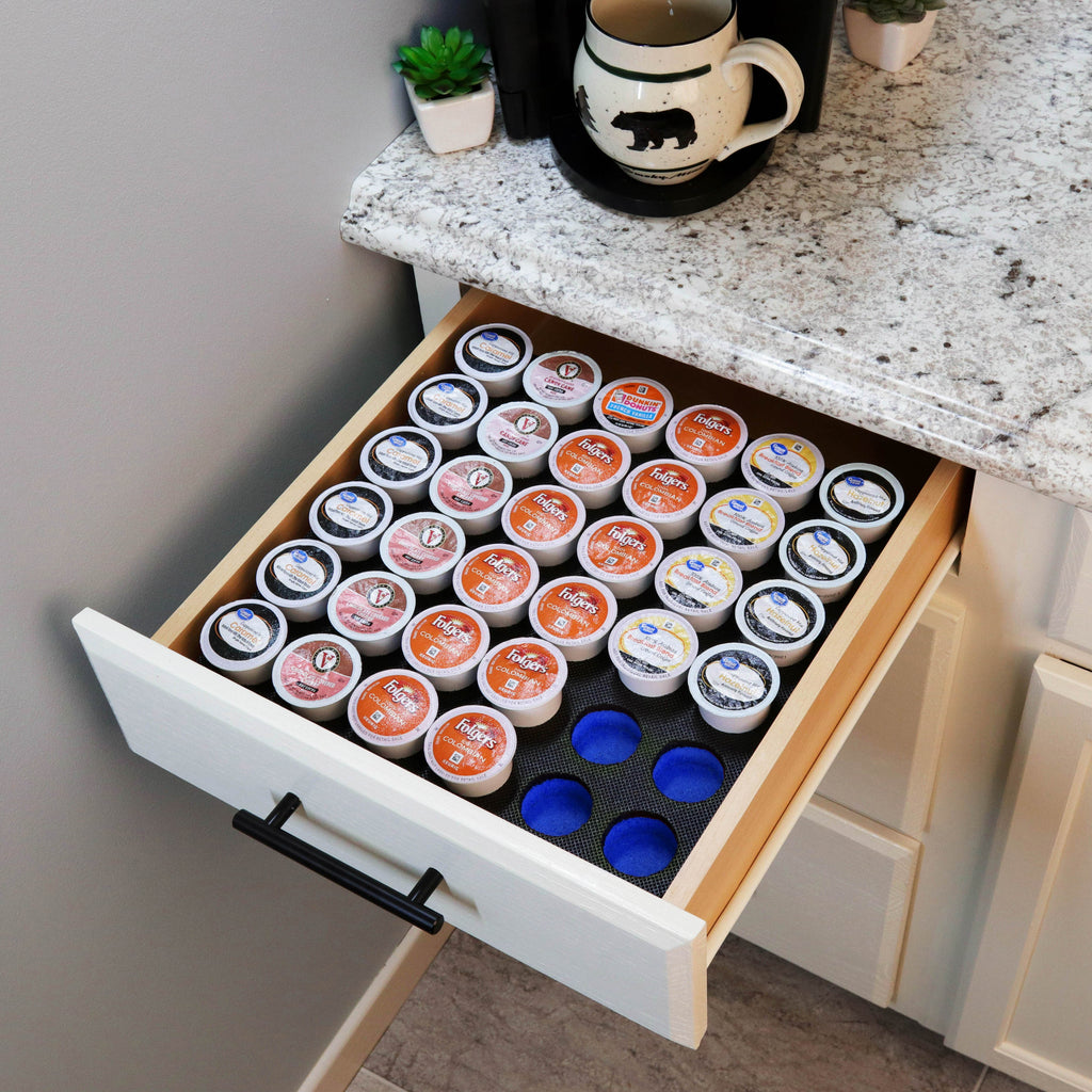 Coffee Pod Storage Deluxe Organizer Tray Drawer Insert for Kitchen Home Office Waterproof 12.5 X 12.5 Inches Holds 36 Compatible Keurig K-Cup