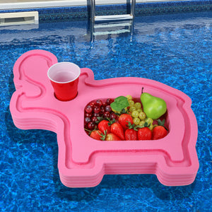 Hippopotamus Shaped Drink Holder Hippo Table Tray Pool or Beach Party Float Lounge Durable Foam 2 Compartment UV Resistant Cup Holder 22.61 Inches