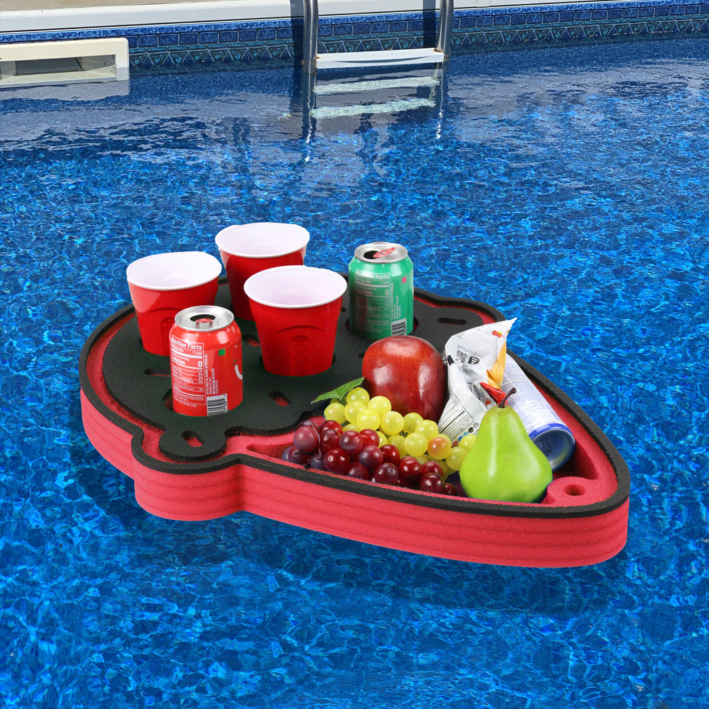 Ice Cream Shaped Drink Holder Floating Refreshment Table Tray PoolBeach Party Float Lounge Durable Foam 6 Compartment UV Resistant Cup Holders 2 Feet