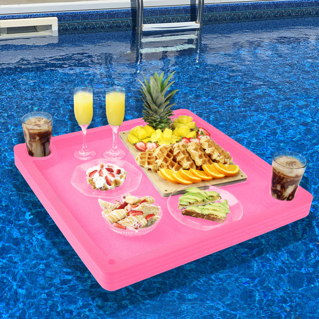 Breakfast Table Serving Buffet Tray Drink HoldersSwimming PoolBeach Party Float Lounge Refreshment Durable Foam UV Resistant Cup Holders 24 Inches