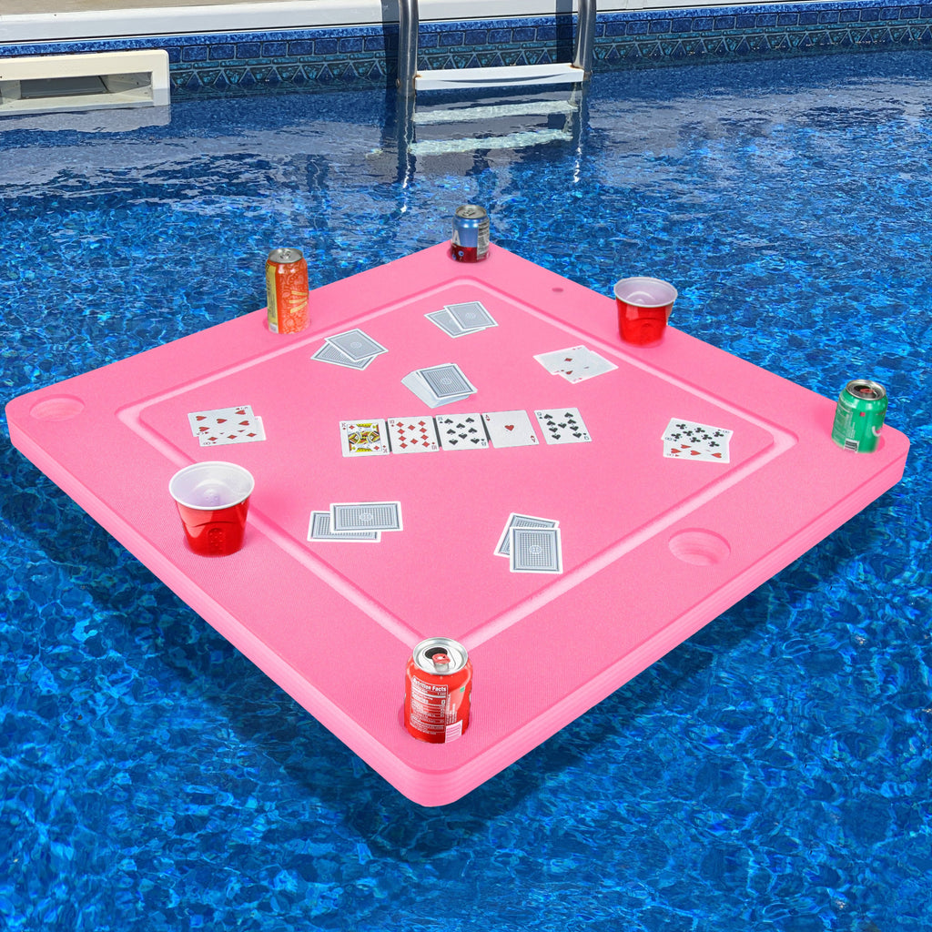 Floating GameCard Table Tray PoolBeach Party Float Lounge Durable Foam Large 36 Inch Drink Holders UV Resistant