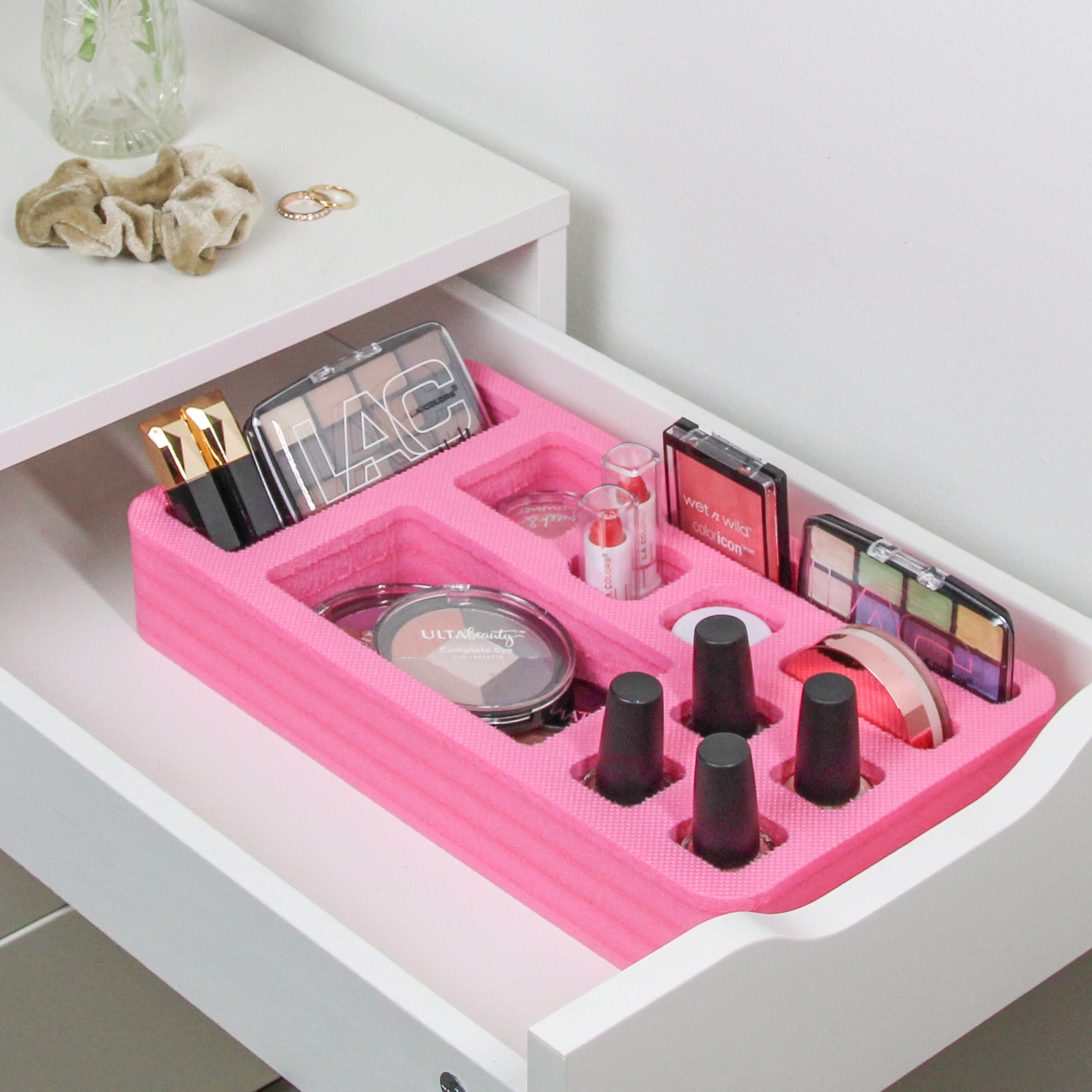 Makeup Drawer Tray Waterproof Durable Foam InsertHome Bathroom Bedroom Office 6.9 x 12.9 Inches 11 CompartmentsLipstick Eyeliner Cosmetics More