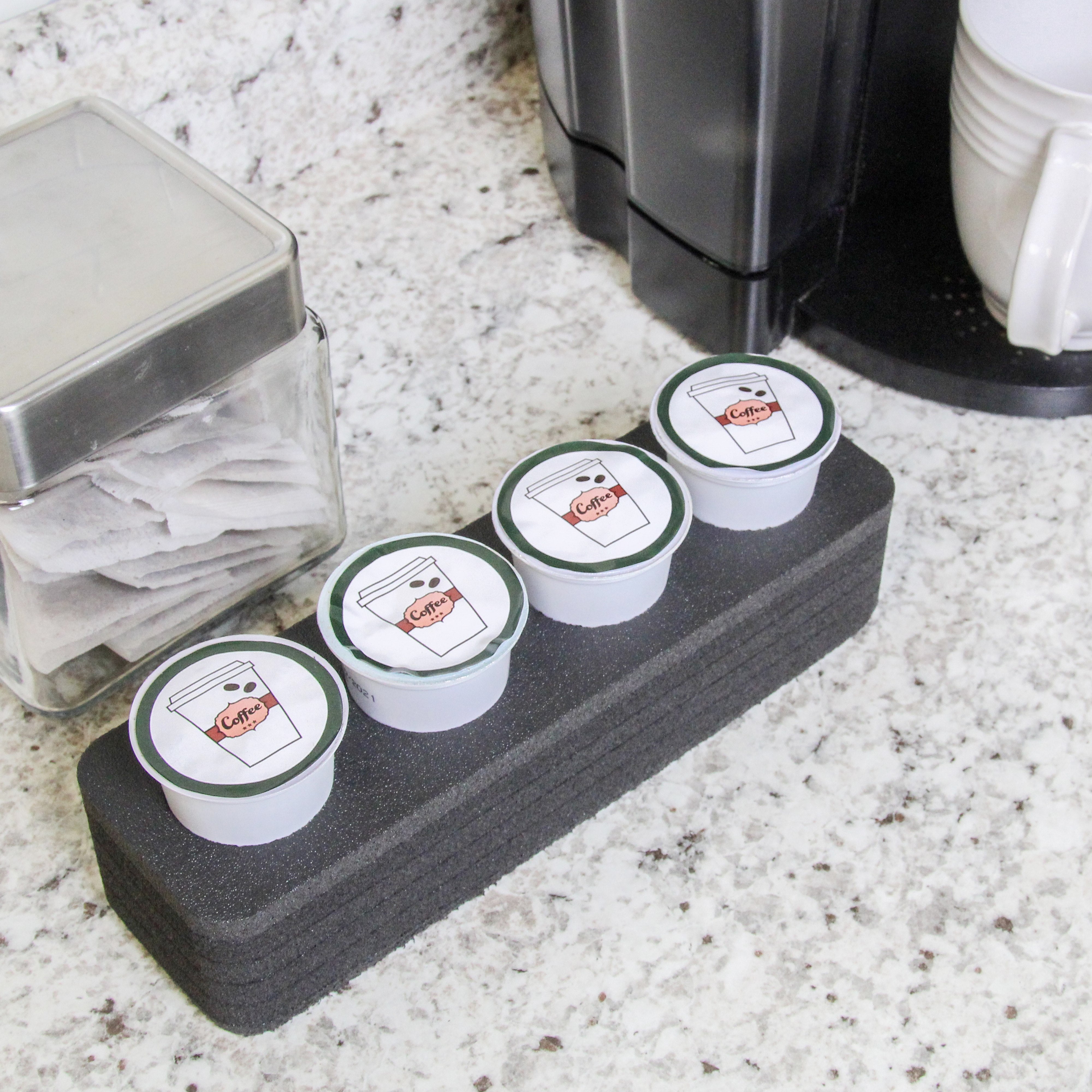Hotel Hospitality Coffee Pod Storage Organizer Tray Holder Waterproof Washable Bed Breakfast Drawer Insert Holds 4 Pods Compatible Keurig K-Cup