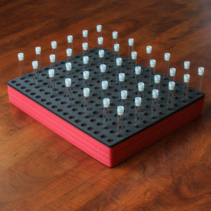 Polar Whale Test Tube Radioimmunoassay Rack Red and Black Foam Storage Rack Organizer Stand Transport Holds 216 Tubes Fits up to 13mm Diameter