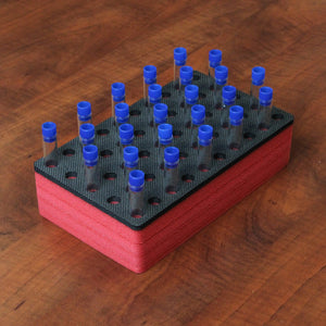 Polar Whale Test Tube Rack Red and Black Foam Storage Rack Organizer Stand Transport Holds 50 Tubes Each Fits up to 12mm Diameter Tubes
