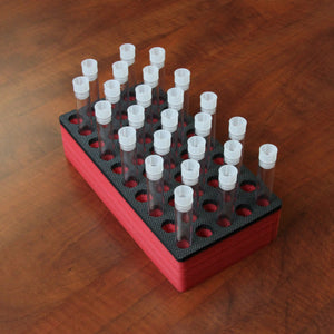 Polar Whale Test Tube Organizer Red and Black Foam Storage Rack Stand Transport Holds 50 Tubes Fits up to 17mm Diameter Tubes