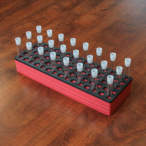 Polar Whale Test Tube Organizer Red and Black Foam Storage Rack Stand Transport Holds 75 Tubes Fits up to 17mm Diameter Tubes