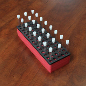 Polar Whale Test Tube Organizer Red and Black Foam Storage Rack Stand Transport Holds 75 Tubes Fits up to 13mm Diameter Tubes