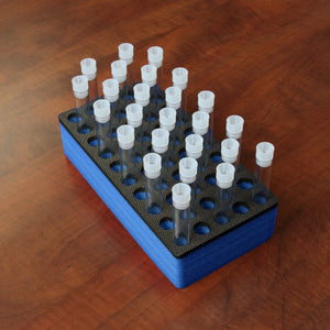 Polar Whale Test Tube Organizer Blue and Black Foam Storage Rack Stand Transport Holds 50 Tubes Fits up to 17mm Diameter Tubes