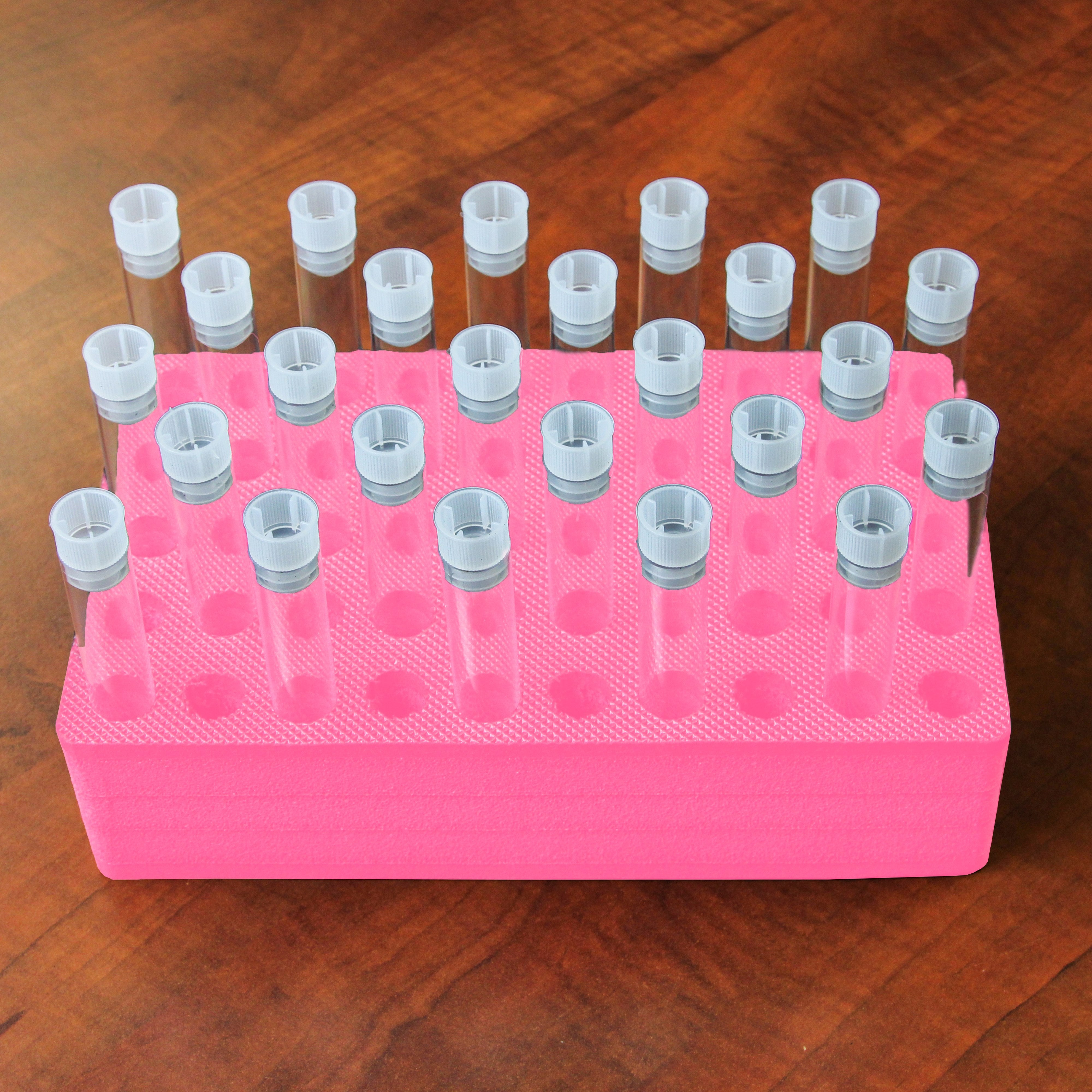 Polar Whale Test Tube Rack Pink Foam Storage Rack Organizer Stand Transport Holds 50 Tubes Fits up to 15mm Diameter