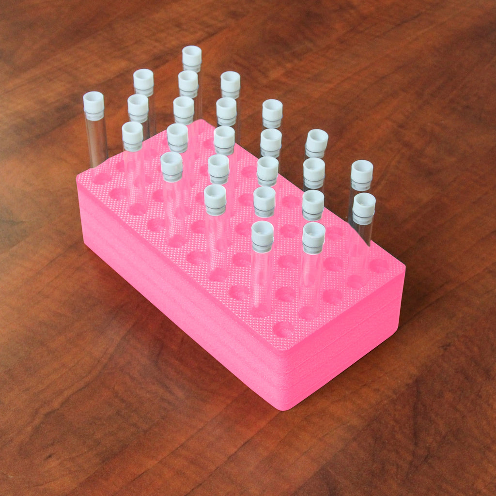 Polar Whale Test Tube Organizer Pink Foam Storage Rack Stand Transport Holds 50 Tubes Fits up to 13mm Diameter Tubes