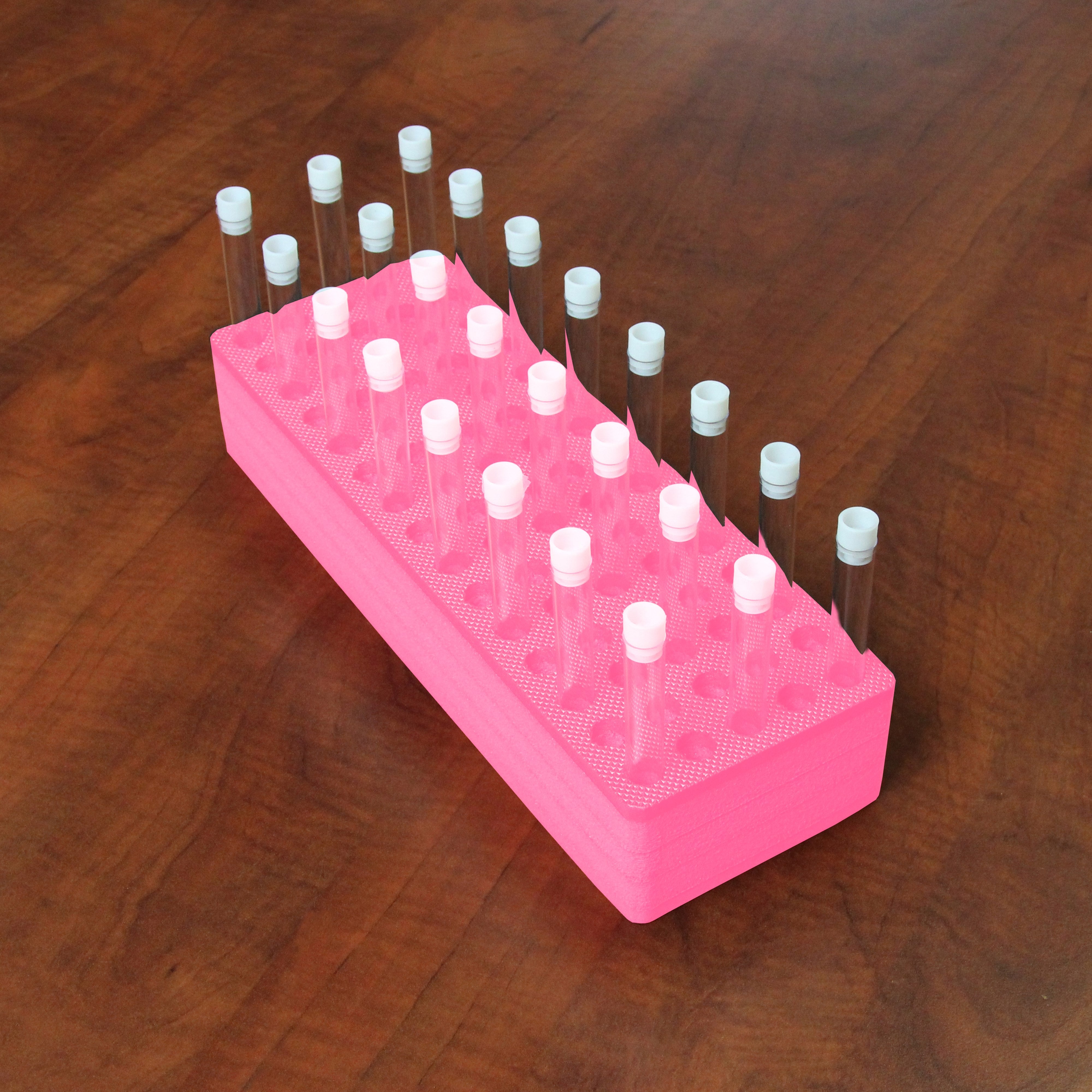 Polar Whale Test Tube Organizer Pink Foam Storage Rack Stand Transport Holds 75 Tubes Fits up to 13mm Diameter Tubes