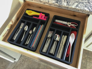 Flatware Silverware Drawer Organizer for Rv and Campers Cutlery Forks Knives Spoons Waterproof Compact Tray Insert 20.5 X 15.9 X 2 Inch 12 Slot