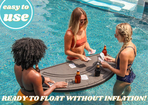 Floating Blackjack Game Table Card Tray for Pool or Beach Float Lounge Durable Foam 47 Inch with Drink Holders Includes Waterproof Playing Cards