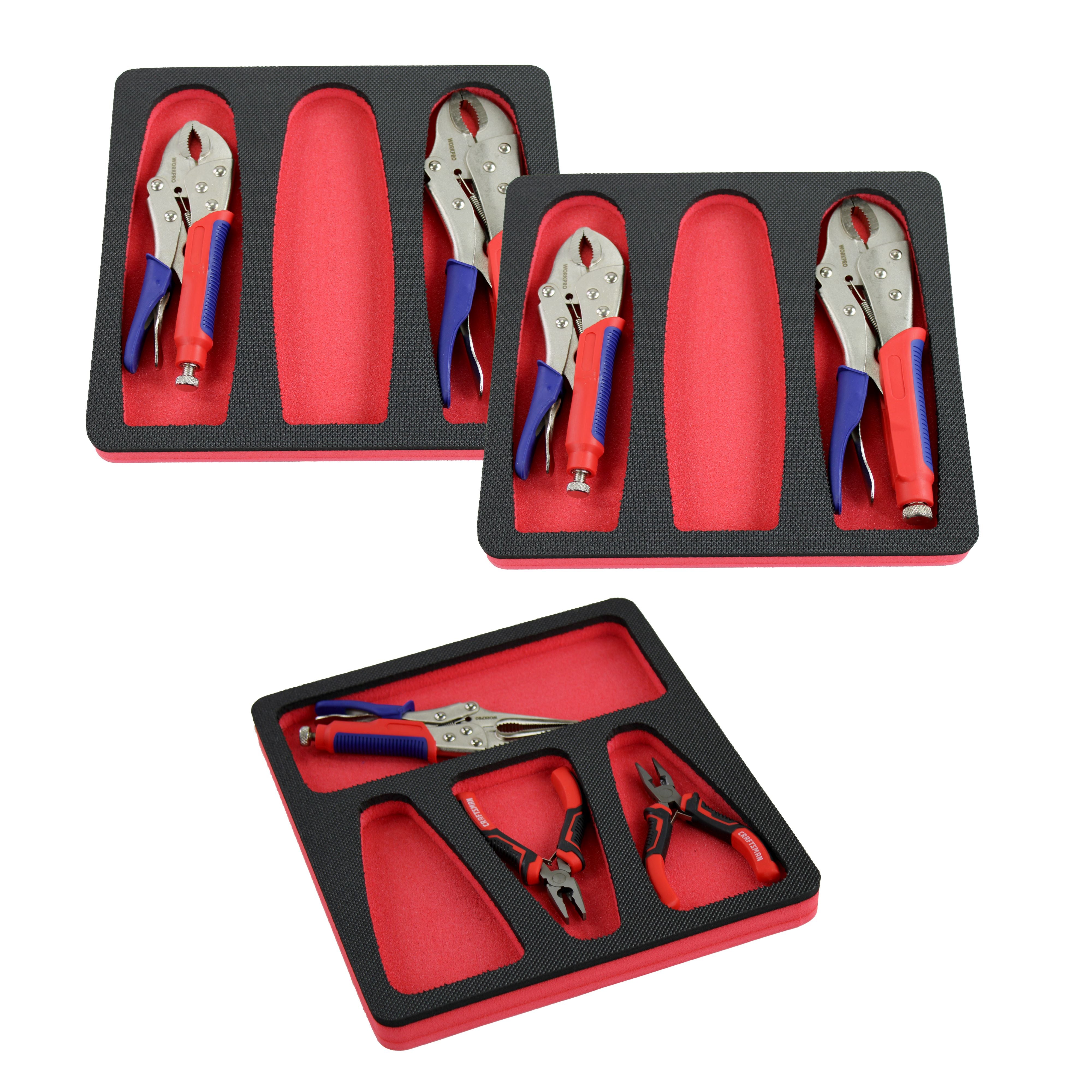 Tool Drawer Organizer Small Pliers Holder Insert Red and Black Durable –