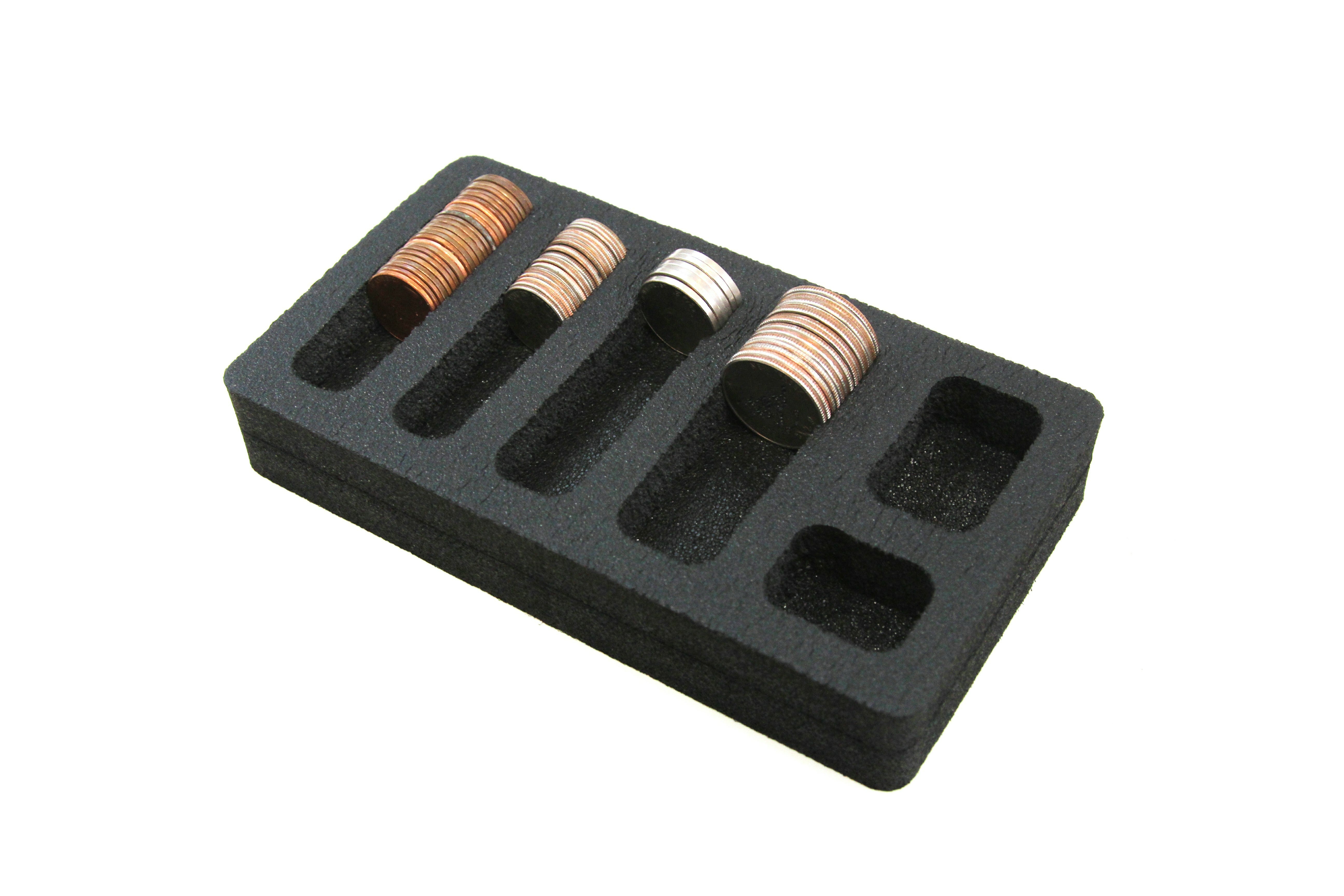 Coin Organizer Tray (Quarters, Nickels, Pennies, Dimes) 6.3" x 3.5"