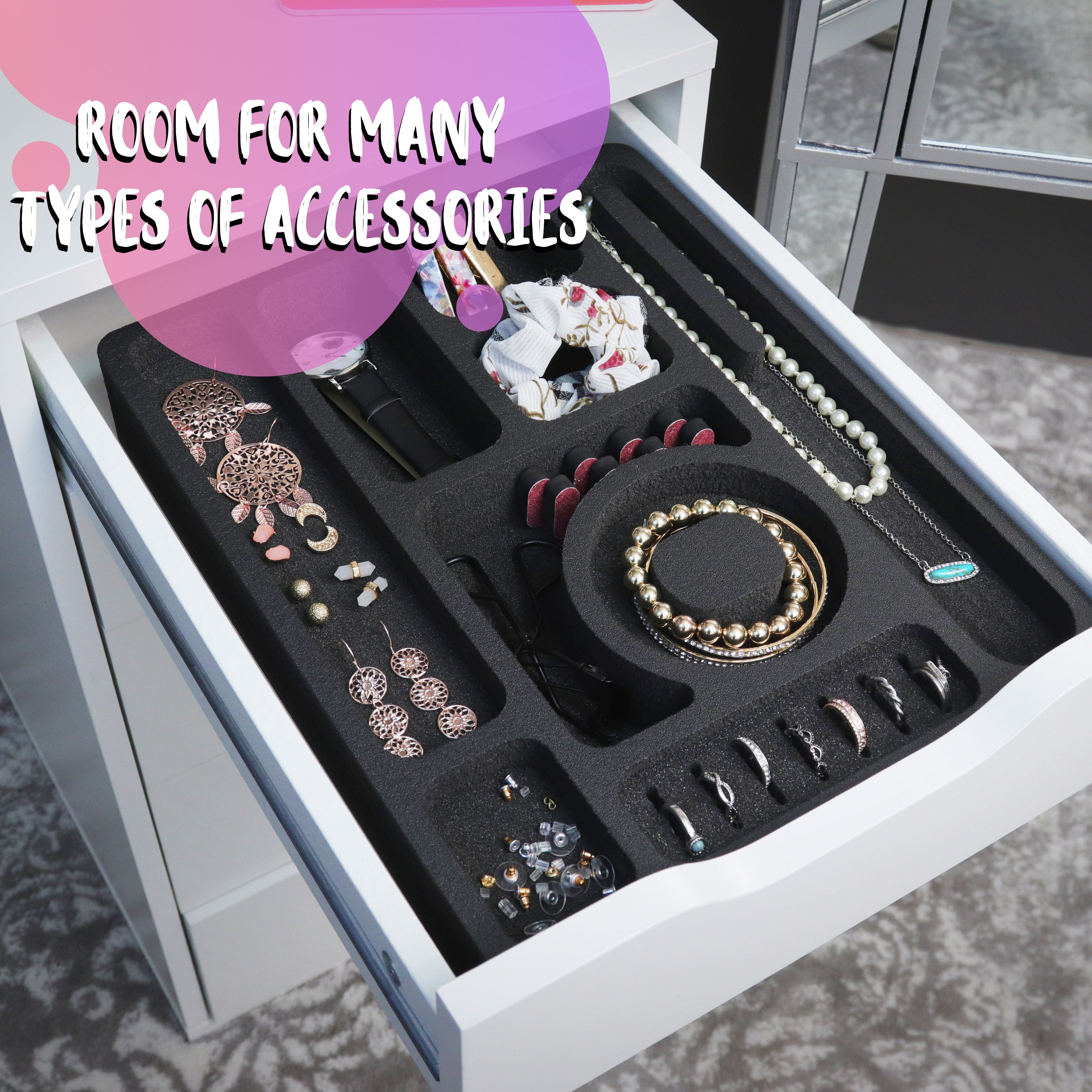 Jewelry Drawer Organizer (Rings, Necklaces, More) 10.9" x 13.9"