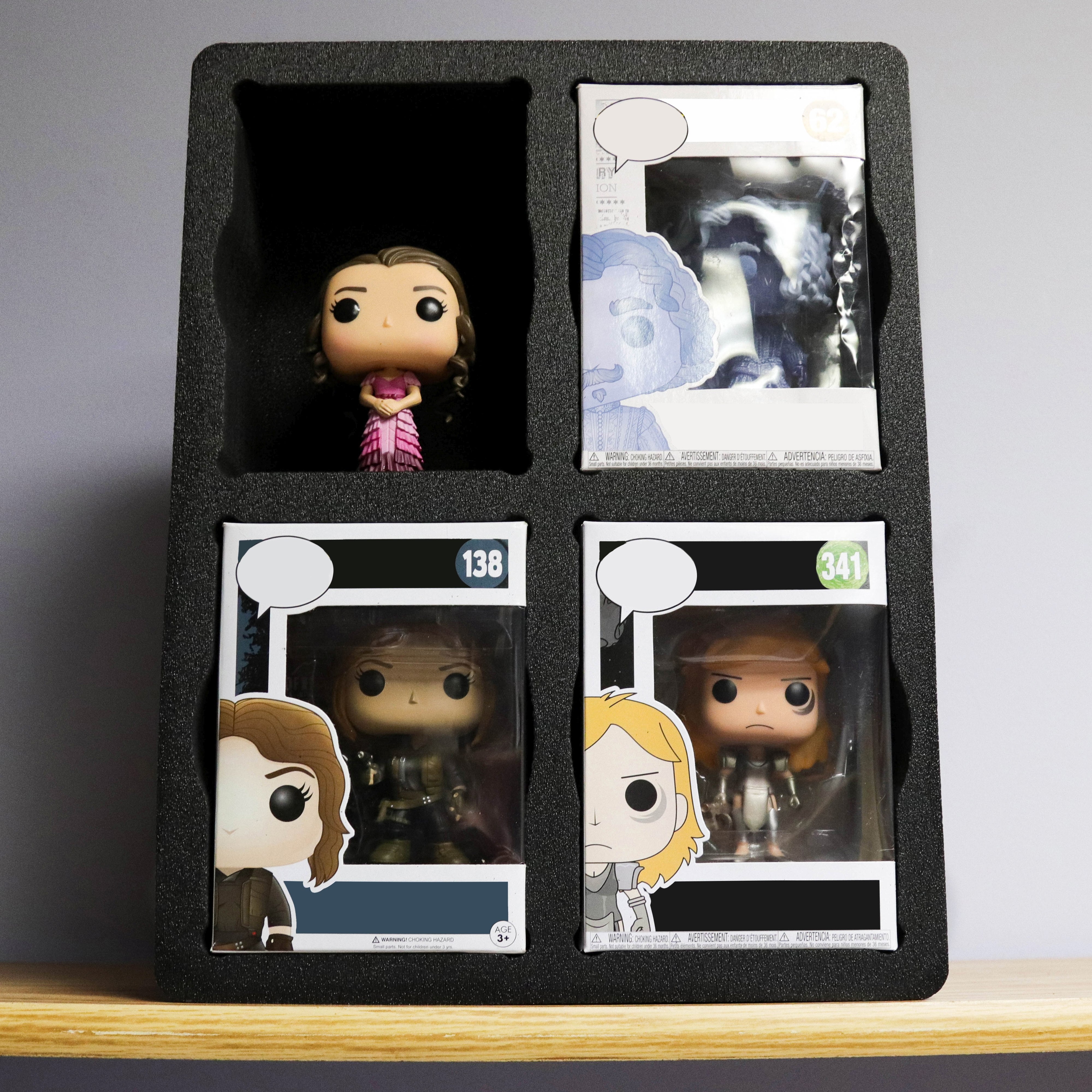 Protective Case Organizer Fits Funko Pop Holds 4 10.7" x 14.2"