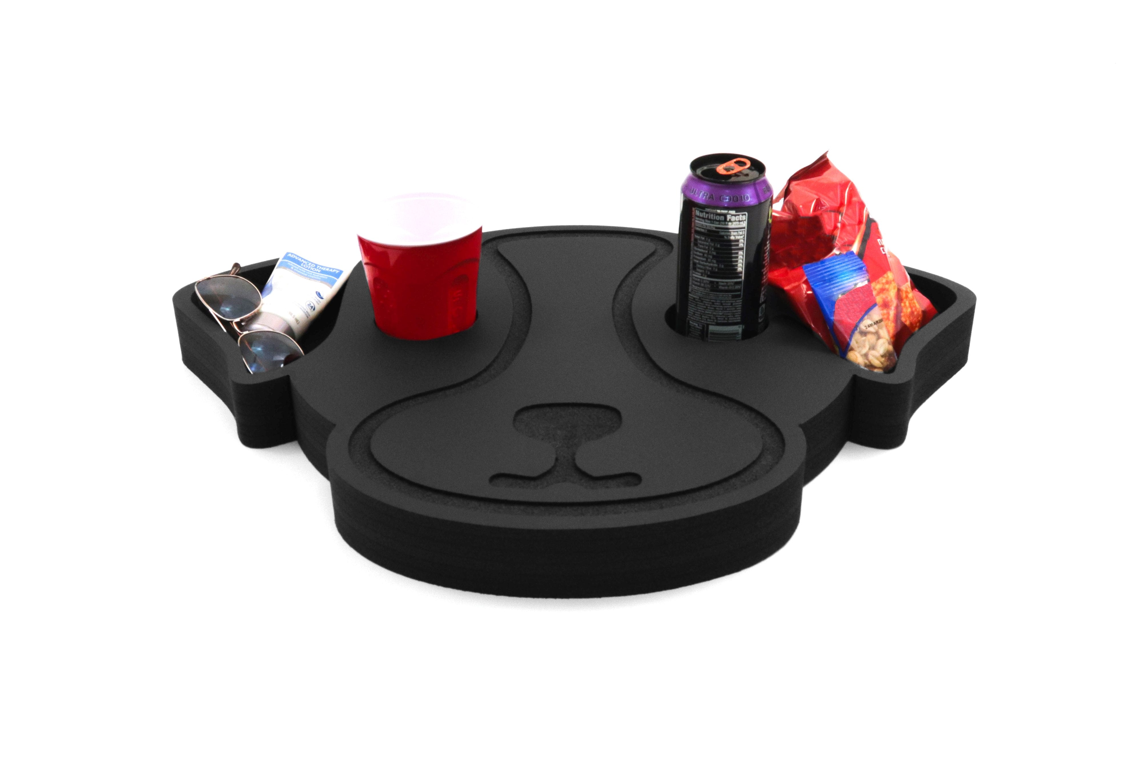 Dog Shaped Drink Holder Floating Refreshment Table Tray for Pool or Beach Party Float Lounge Durable Foam 4 Compartment with Cup Holders 2 Feet