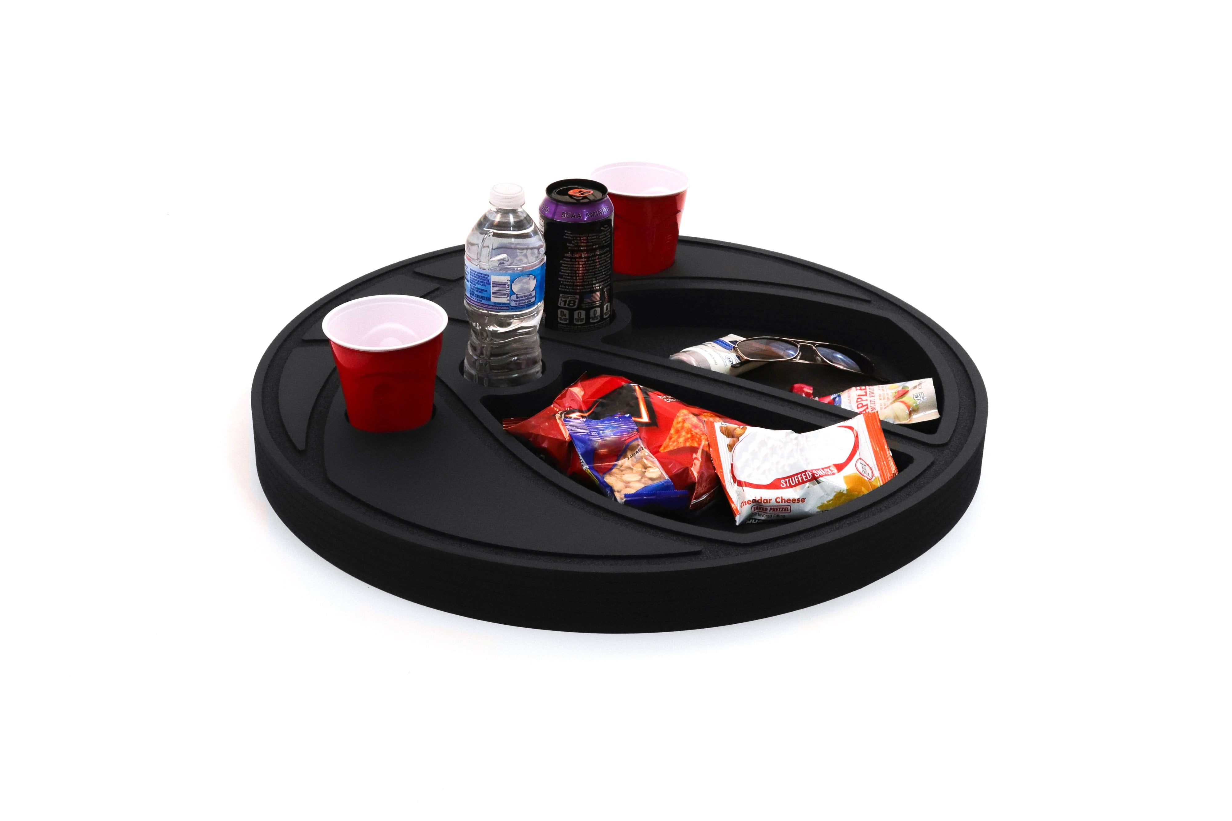 Basketball Shaped Drink Holder Floating Refreshment Table Tray for Pool or Beach Party Float Lounge Durable Black Foam 6 Compartment 2 Feet