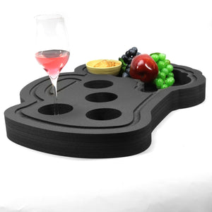 Floating Drink Cup Holder Pool Beer Mug Shape Black Foam 5 Compartment 2 Feet