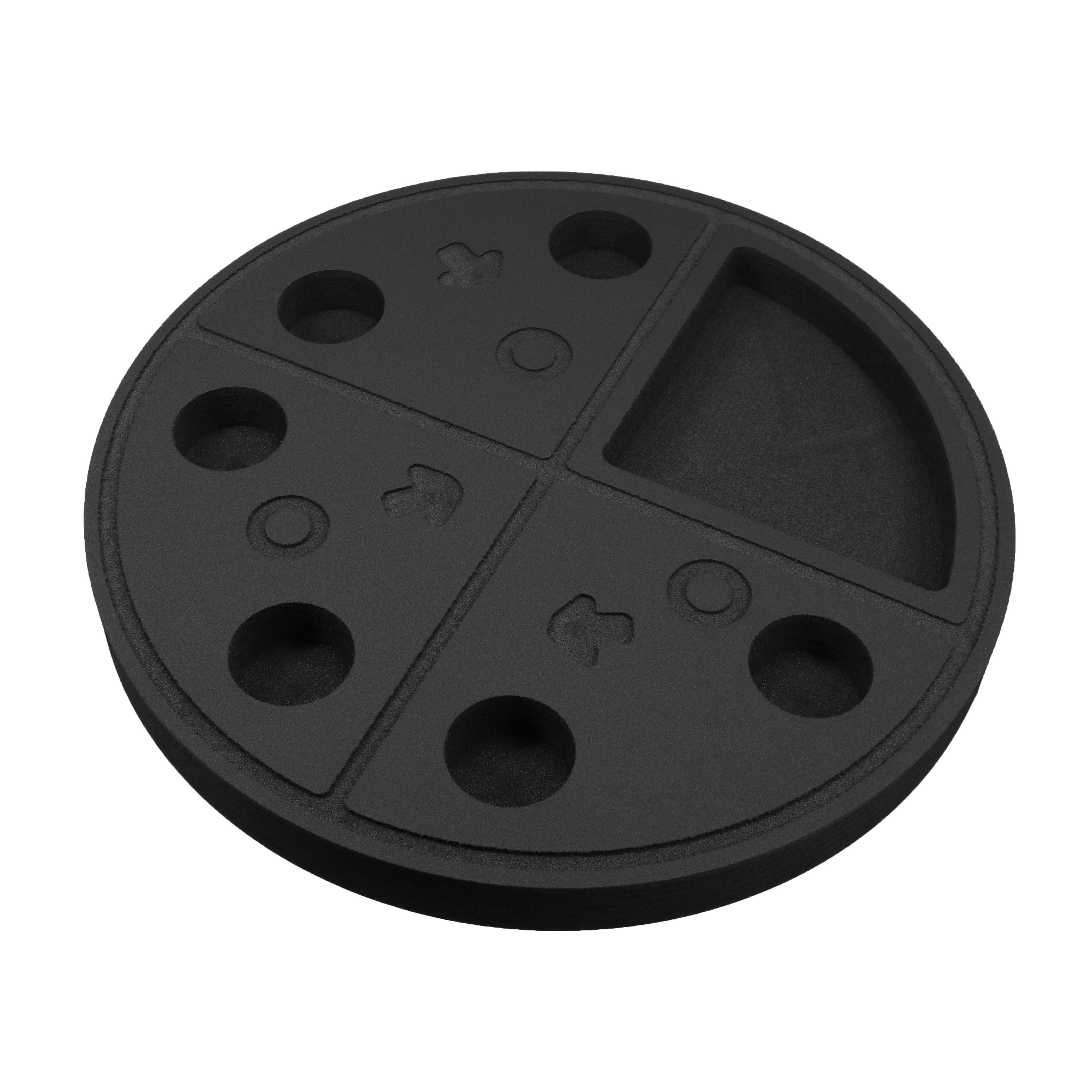 Floating Drink Cup Holder Pool Pizza Shape Black Foam 7 Compartment 2 Feet